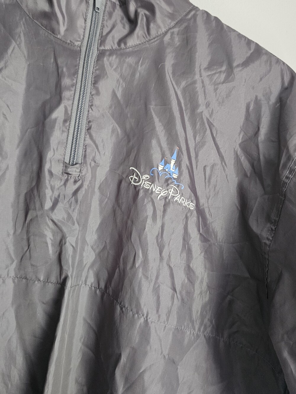 Disney Parks Kids Gray Hooded Packable Rain Pullover XS/S